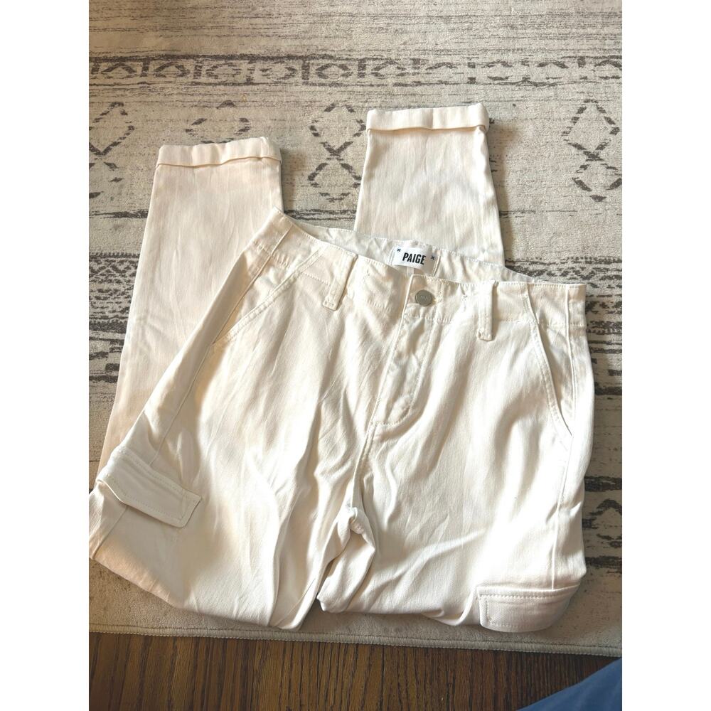 PAIGE Cargo Pants Cream Cuffed Ankle Size 26